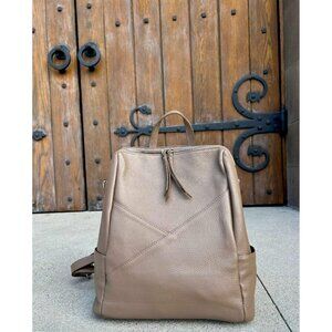 Ivan Troy Sama Gray Women's Italian Leather Shoulder Bag Outdoor Backpack